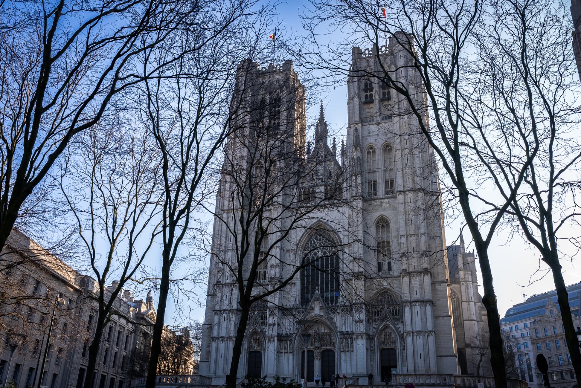 Cathedral of St. Michael framed by bare trees