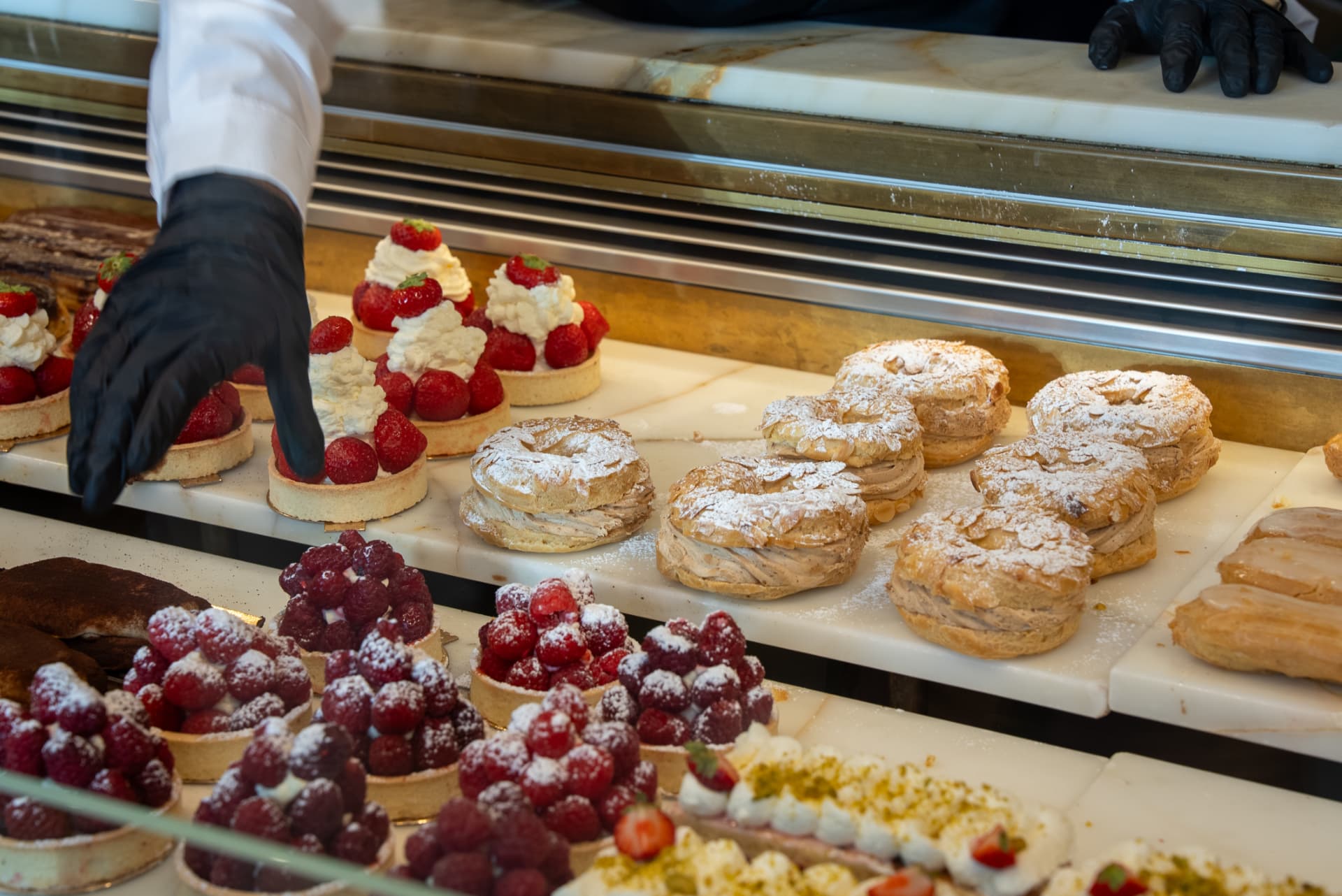 Pastries in a shop window
