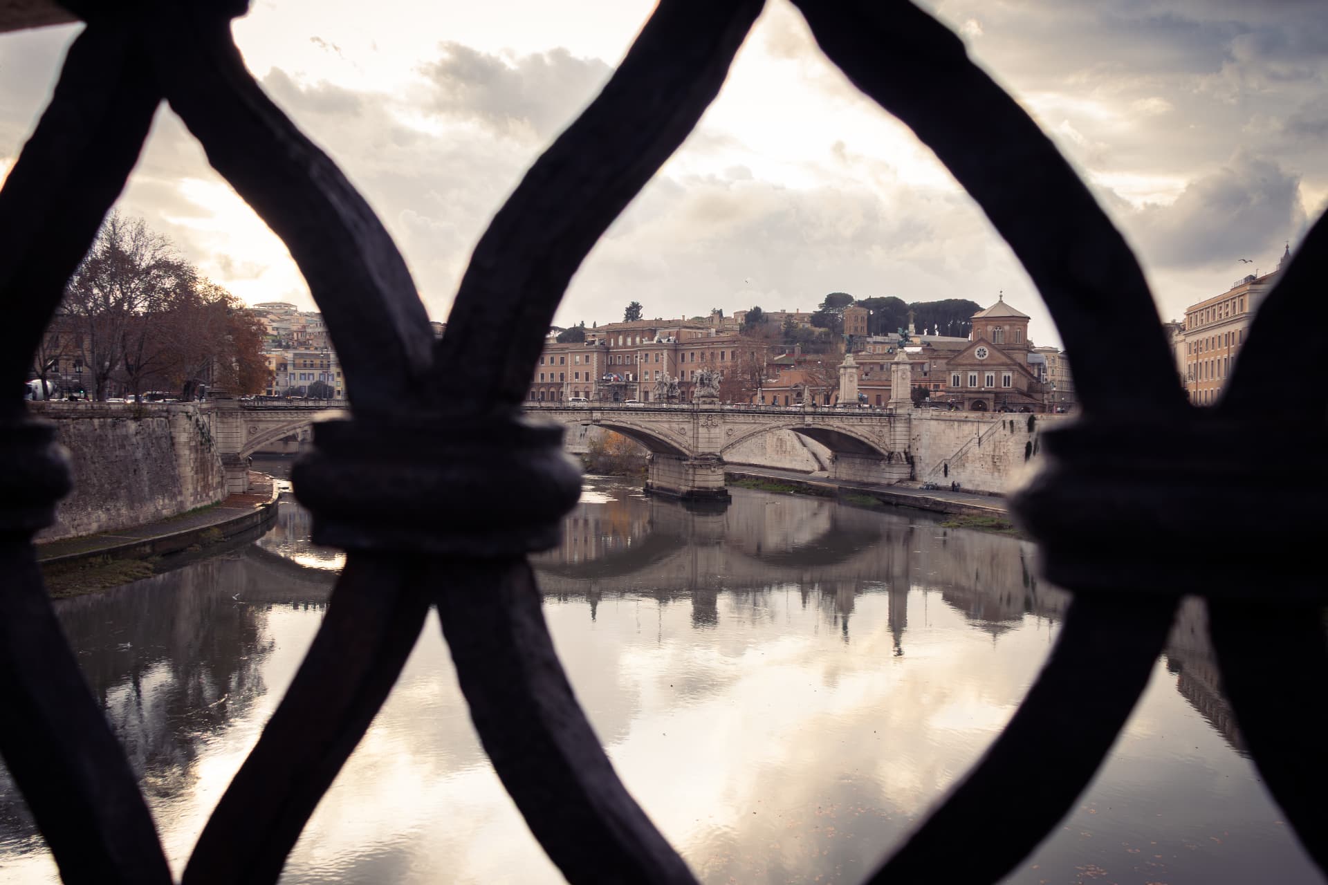 The Tiber seen through wrought iron